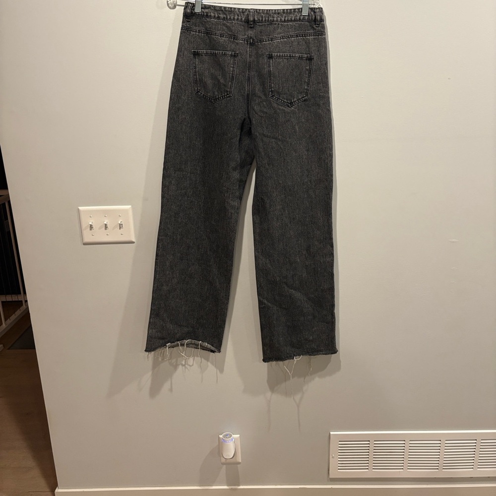 Stylish Charcoal Wide Leg Women's Jeans - Picture 7 of 7